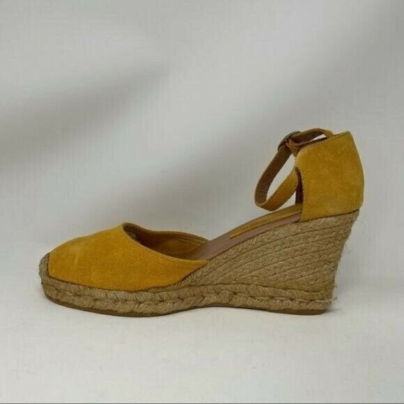 Jeffrey Campbell Sandals Wedge Heels Yellow Suede Espadrille EU 40 Size 10 9.5 - Picture 10 of 13